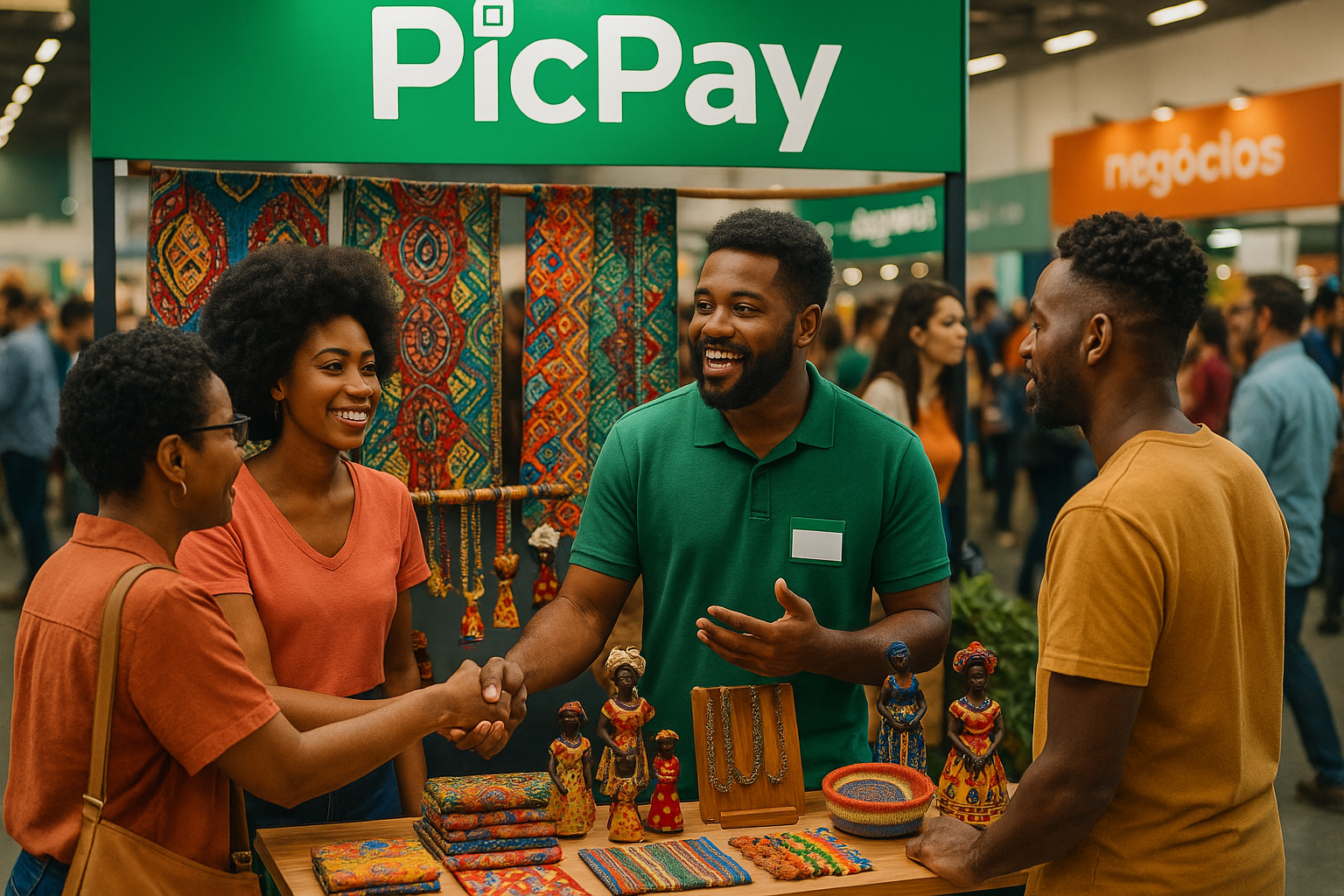 Iniciativas da Economia Preta no Brasil Empreendedores negros em uma feira de negócios